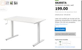 As ikea bekant sit stand desk review from a trusted customer says that bekant sit stand desk comes with a deeper work surface where you can maintain the required distance from the monitor. Ikea Skarsta Sit Standing Desk Hack