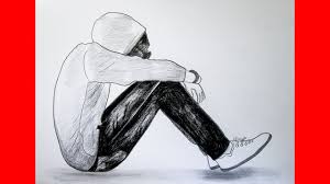 how to draw a sad boy pencil sketch