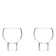 set of 2 tulip glasses low small