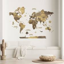 3d Wooden World Map Dark Сreatifwood