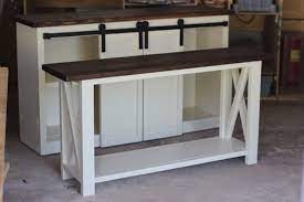 walnut and white console table norway