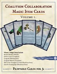 Check spelling or type a new query. Coalition Collaboration Volume 2 Printable Magic Item Cards For 5th Edition The D D Coalition