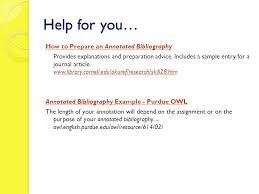 Prepare an Annotated Bibliography Template