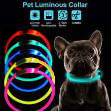 Led Light Collars For Dogs 70 Cm Adjustable Red For Sale Online Ebay