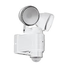 white outdoor wall light with motion