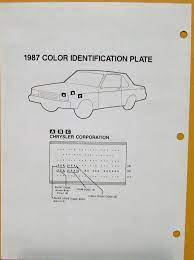 1987 Dodge Truck Color Paint Chips By
