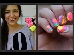 marble your nails for summer tie dye