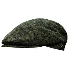 Mucros Weavers Mens Donegal Tweed Cap Green