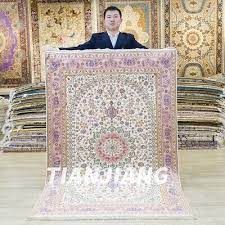 4x6ft pink silk hand knotted carpets