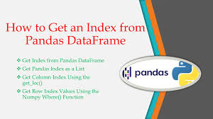 pandas get index from dataframe spark