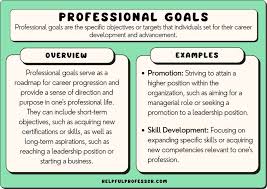 exles of professional goals for work