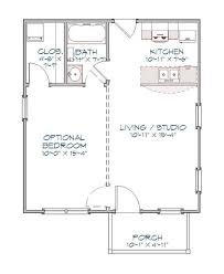 22x24 Guest House Plan Tiny House Plan