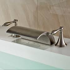 Deck Mount Brushed Nickel Bathtub Faucet