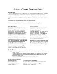 Systems Of Linear Equations Project