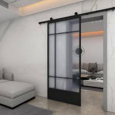 Lite Frosted Glass Black Metal Finish