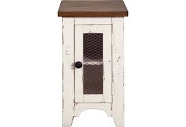 Flat 10% off with pre black friday sale. Signature Design By Ashley Wystfield Farmhouse Chair Side End Table With Two Tone Finish Wayside Furniture End Tables