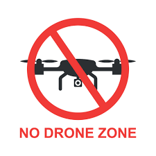 no drone zone sign icon in flat style