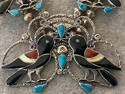 ann sheyka signed bird squash necklace