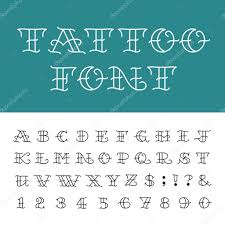 alphabet tattoo vector font stock