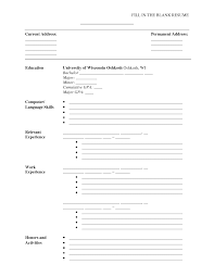 Resume Blank   Free Resume Example And Writing Download Create My Resume