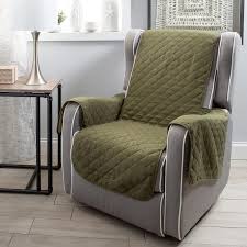 Home Details Reversible Quilted Furniture Chair Recliner Seat Protector In Sage Olive Green