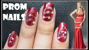 red formal nail art tutorial decal