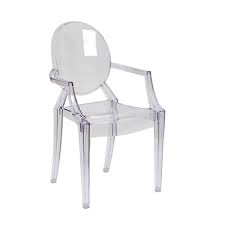ghost chair w arms in transpa crystal