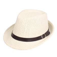 Men Summer Woven Jazz Straw Hat Short Brim Fedora Hat Visor