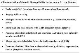 genetic evaluation for coronary artery