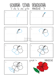 how to draw a hibiscus flower rainbow