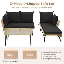 3pcs Outdoor Wicker Furniture Set L