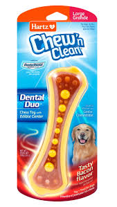 hartz chew n clean dental duo dog toy