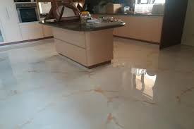 white with gold vein epoxy resin floor