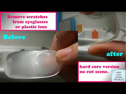 Use light pressure when using razors, knives, and credit cards. Polishing Plastic Eyeglass Lenses