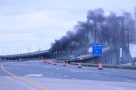 fire damages delaware memorial bridge