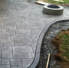stamped concrete patio stained