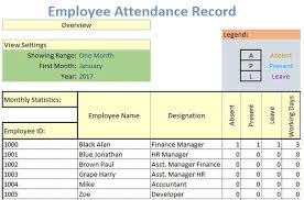 Employee Attendance Record Template Excel Free Excel