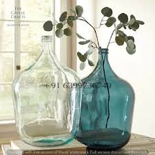 Blue Modern Glass Bottle Big Vase Size