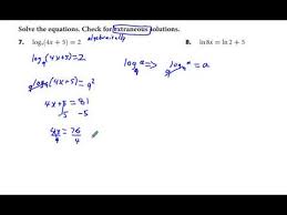 Solving Logarithmic Equations