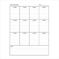 Daily Calendar Template With Hours Hour Schedule Planner Easy In Ms