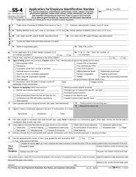 free irs form ss 4 ein application
