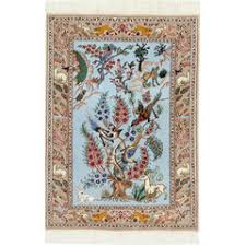 hunting scene persian isfahan wool silk signed area rug 4 2 x 6 8 sa2726 by manhattan rugs