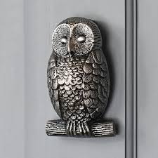 Antique Pewter Owl Door Knocker Black