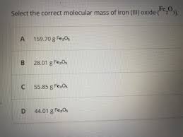 select the correct molecular m of