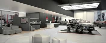 Objek 2 bangunan bentang lebar (showroom) a. Mitsubishi Dealers Get Immersed In New Car Showroom Style Car Manufacturer News