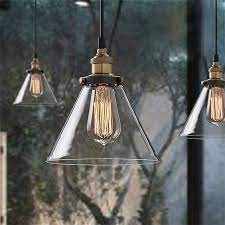 Rustic Glass Pendant Light Clear Glass