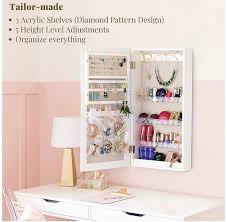 small mirror jewelry cabinet wall mount