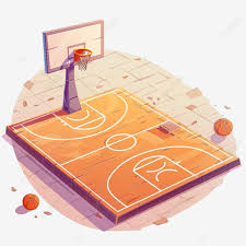 cartoon basketball court basketball