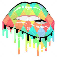 rainbow polygon drip lips svg svged