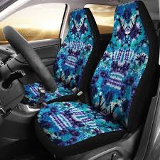 Tie Dye Car Seat Covers Set Blue Teal